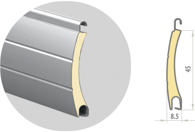  Роллеты Алютех серии Trend, алюминиевый профиль с мягким пенным наполнителем  PD/45N 